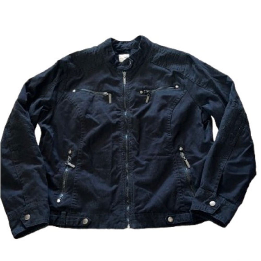 Dress barn black canvas jacket size XL